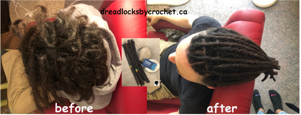 Straight-Hair Dreadlock Extensions Installation Edmonton Canada