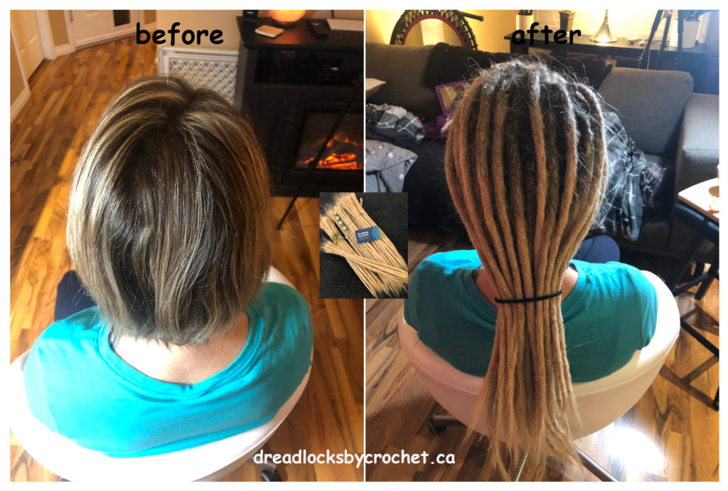 Straight-Hair Dreadlock Extensions Installation Edmonton Canada
